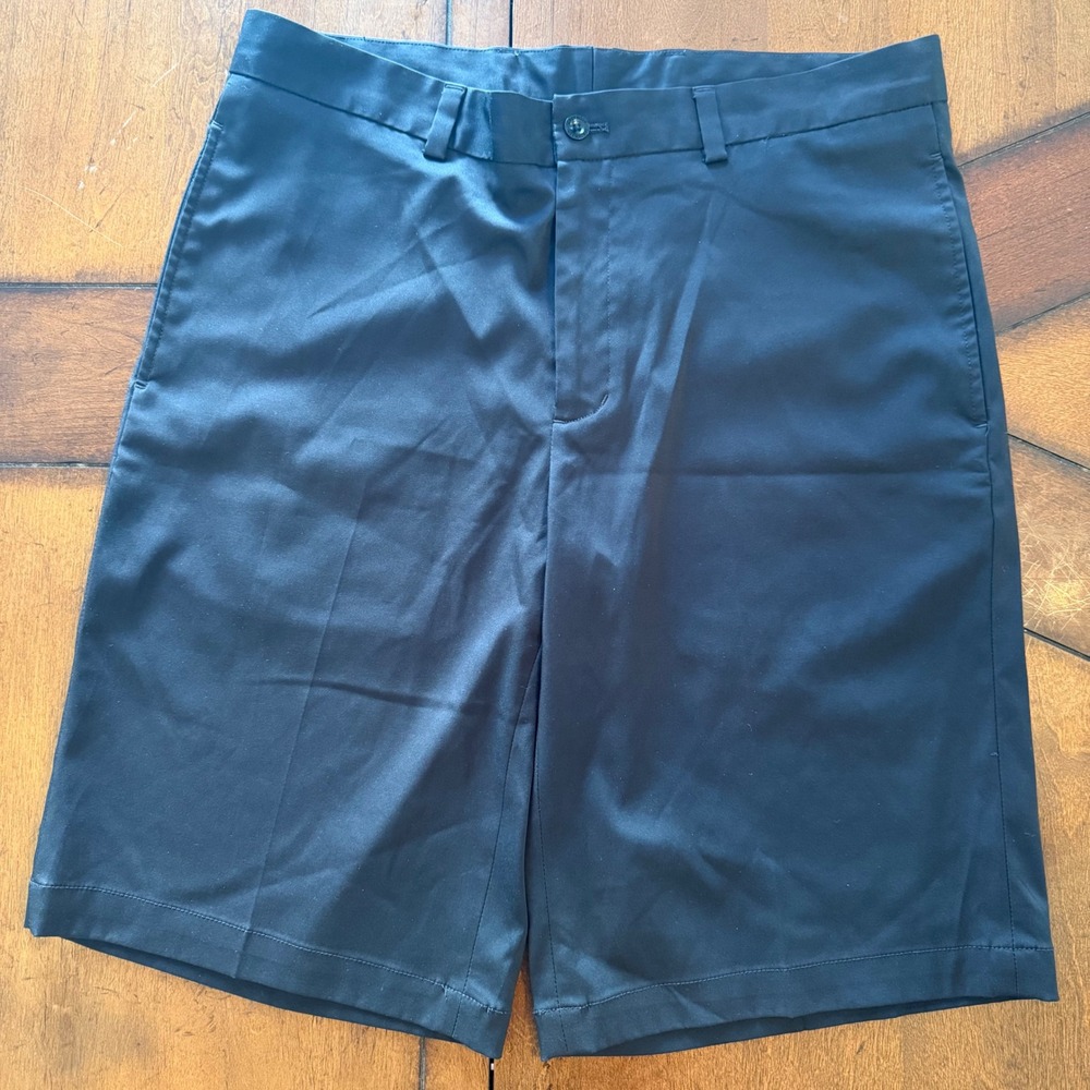 Slazenger Mens Black Golf‎ Shorts Size 34 Performance Stretch Flat Front